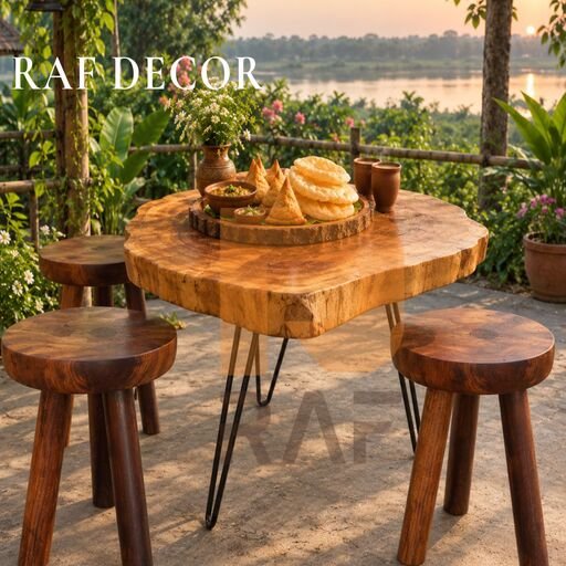 Wooden Round Table - Image 4